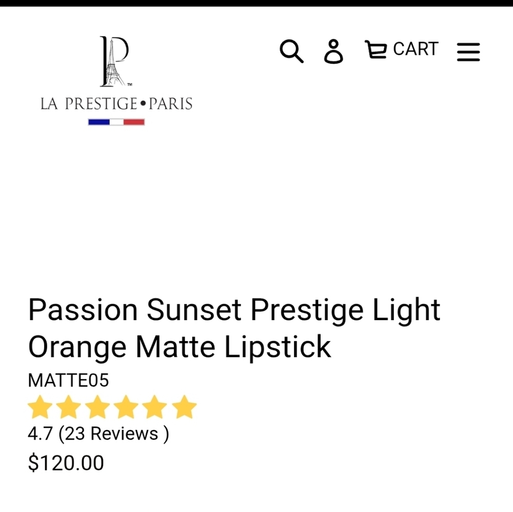 La Predire Prestige Passion Sunset, Light Orange Matte Lipstick #5 - Picture 4 of 5